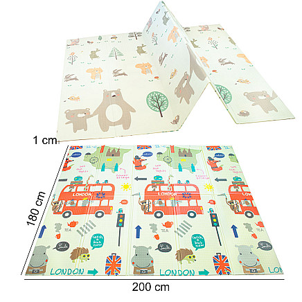 Educational foldable foam double-sided urban/forest carpet 200 x 180cm x 0,8cm