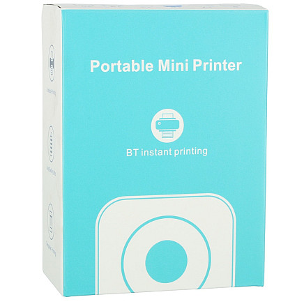 Mini termisko uzlīmju foto printeris + USB kabelis rozā krāsā