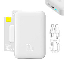 Powerbank Baseus Magnetic, 10000mAh, 20W, MagSafe (white)