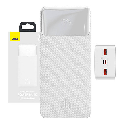 Powerbank Baseus Bipow 30000mAh, 20W (white)