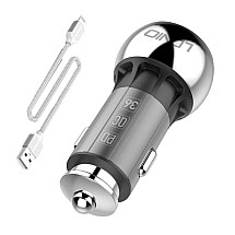 LDNIO C1 USB, USB-C Car charger + Lightning Cable