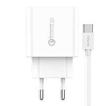 Fast charger Foneng 1x USB EU46 QC 3.0+ USB Type C cable