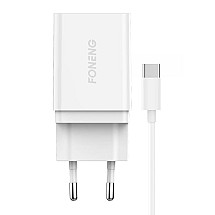 Fast charger Foneng 1x USB K300 + USB to USB-C cable