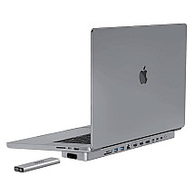 USB-C docking station / Hub for MacBook Pro 16 INVZI MagHub 12in2 with SSD tray (gray)