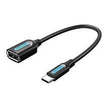 Adapter USB-C 2.0 M to F USB-A OTG Vention CCSBB 0.15m (Black)