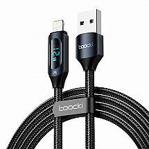 Toocki Charging Cable USB A-L, 1m, 12W (Black)