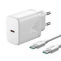 Charger Joyroom JR-TCF11, 25W + Cable C-C 1m (White)