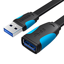 Flat USB 3.0 extender Vention VAS-A13-B200 2m Black