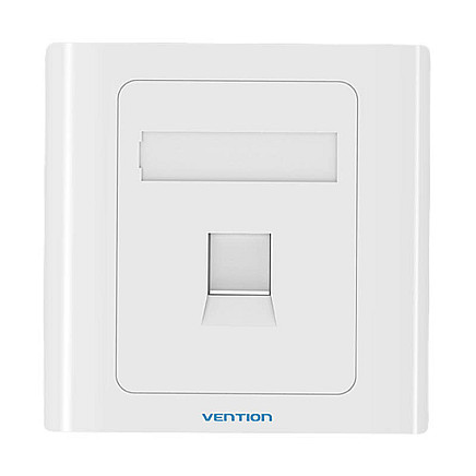 1-Port Keystone Wall Plate 86 Type Vention IFAW0 White