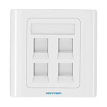 4-Port Keystone Wall Plate 86 Type Vention IFCW0 White