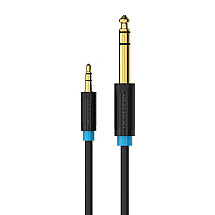 3.5mm TRS Male to 6.35mm Male Audio Cable 3m Vention BABBI (black)