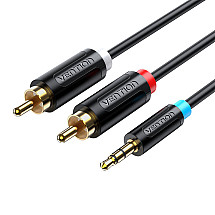 3.5mm Male to 2x Male RCA Cable 3m Vention BCLBI Black