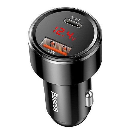 Baseus Magic Car Charger USB + USB-C QC 4.0  PD 45W (Black)