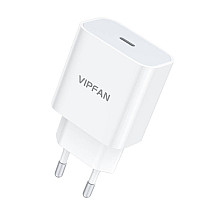 Network charger Vipfan E04, USB-C, 20W, QC 3.0 (white)