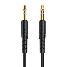 Mini jack 3.5mm AUX cable Vipfan L04 1m, gold plated (black)