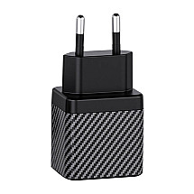 Wall charger INVZI GaN 2x USB-C, 45W, EU (black)