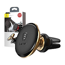 Baseus Magnetic Air Vent Car Mount Holder with cable clip Gold