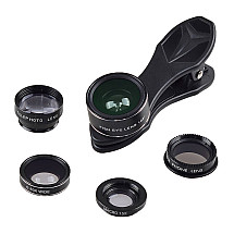 Mobile lens kit APEXEL APL-DG5H 5 in 1 universal (black)