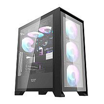 Computer case Darkflash DRX70 GLASS + 4 RGB fans (black)