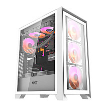 Computer case Darkflash DRX70 GLASS + 4 RGB fans (white)