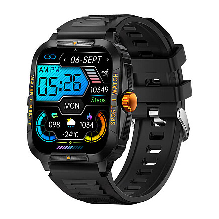 Colmi P76 smartwatch (black and orange)