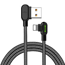 Angle USB Lightning Cable Mcdodo CA-4674 LED, 0.5m (Black)