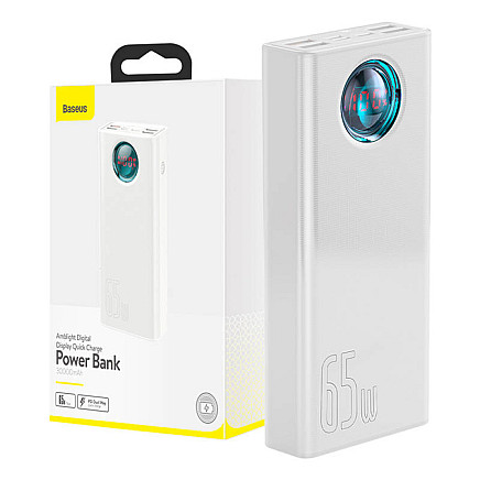 Powerbank Baseus Amblight 30000mAh, 4xUSB, USB-C, 65W (balta)