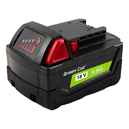 Battery For Power Tools Green Cell PTML18V5, Milwaukee M18 18V 5Ah