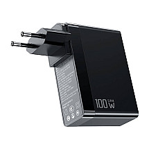 GaN Mcdodo CH-8101 Pro universal UK/US/EU travel charger/adapter, 100W, 2xUSB-C, USB-A (black)