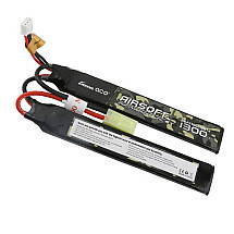 Gens ace 25C 1300mAh 2S1P 7.4V Saddle Airsoft Gun Lipo Battery with mini Tamiya Plug