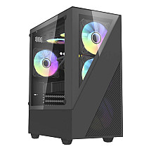 Aigo E330M computer case + 4 argb fans (black)