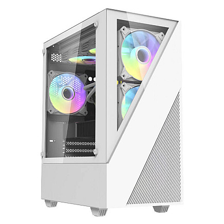 Aigo E330M computer case + 4 argb fans (white)