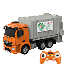 Remote control RC garbage truck 1:26 Double Eagle ( orange) Mercedes-Benz Antos E676-003