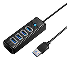 Orico Hub USB to 4x USB 3.0, 5 Gbps, 0.15m (Black)