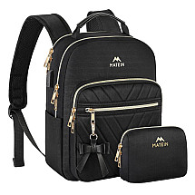 Women's 10.5'' travel backpack with makeup bag Matein 1342 Black