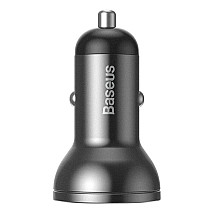 Baseus Digital Display Dual USB 4.8A Car Charger 24W Grey