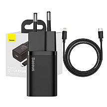 Baseus Super Si Quick Charger 1C 20W with USB-C cable for Lightning 1m (black)