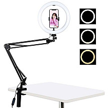 Desktop arm stand Puluz with 26cm LED Vlogging Ring PKT3090B