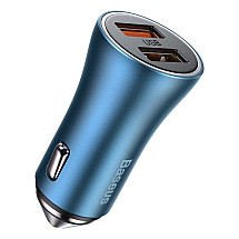 Baseus Golden Contactor Pro car charger, 2x USB, 40W (blue)