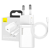 Baseus Super Si Quick Charger 1C 20W with USB-C cable for Lightning 1m (white)