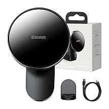 Baseus Big Energy car mount with wireless charger 15W for Iphone 12 / Iphone 13 (Black)