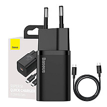 Baseus Super Si Quick Charger 1C 25W with USB-C cable for USB-C 1m (black)