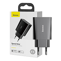 Baseus Speed Mini Quick Charger, USB-C, PD, 3A, 20W (black)