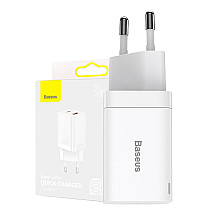 Baseus Super Si Pro Quick Charger USB + USB-C 30W (white)