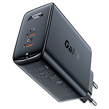 Acefast A29 2x USB Type C GaN Portable Wall Charger Adapter 50W, Black