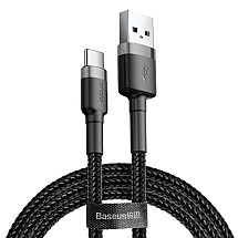 Baseus Cafule kabelis USB-C 3A 0,5 m (pelēks+melns)