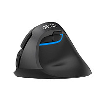 Bezvadu vertikālā pele Delux M618Mini DB BT+2.4G 2400DPI (melna)