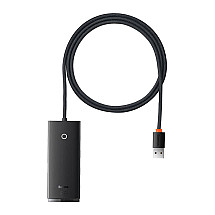 Hub 4in1 Baseus Lite Series USB to 4x USB 3.0, 1m (Black)