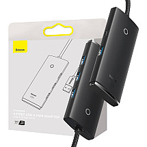 HUB 4W1 Baseus Lite Series USB up to 4x USB 3.0 2M (black)