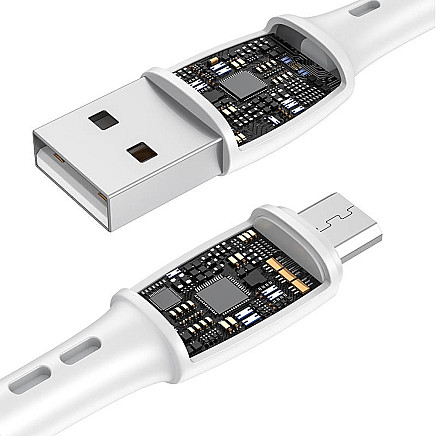 USB-Micro USB cable Vipfan Racing X05, 3A, 2m (balts)